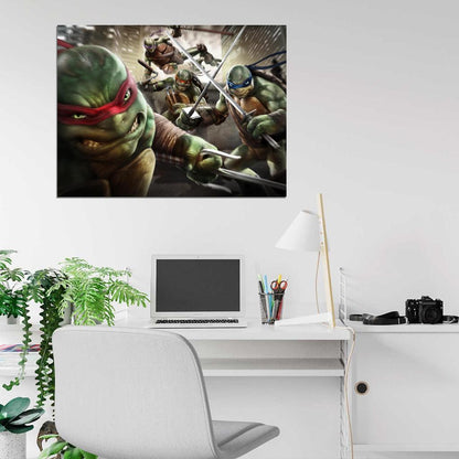 Teenage Mutant Ninja Turtles Angry TMNT Art Wall Art Print Poster