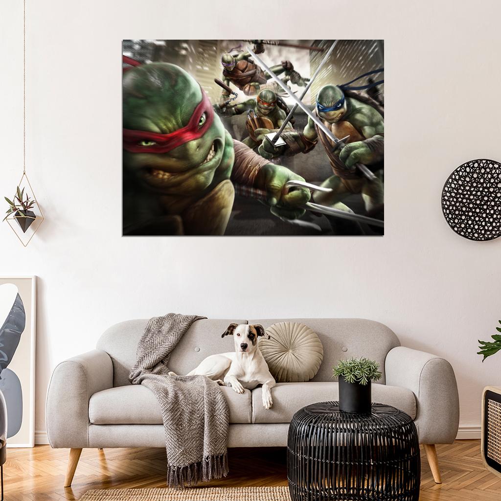 Teenage Mutant Ninja Turtles Angry TMNT Art Wall Art Print Poster