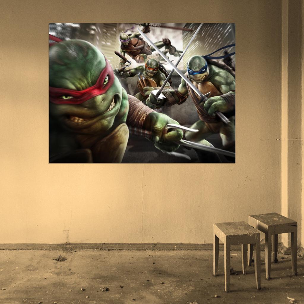 Teenage Mutant Ninja Turtles Angry TMNT Art Wall Art Print Poster