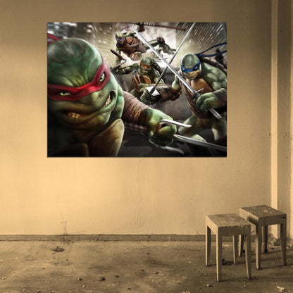 Teenage Mutant Ninja Turtles Angry TMNT Art Wall Art Print Poster
