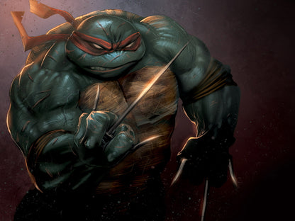Raphael Dark Angry Teenage Mutant Ninja Turtles TMNT Art Wall Art Print Poster