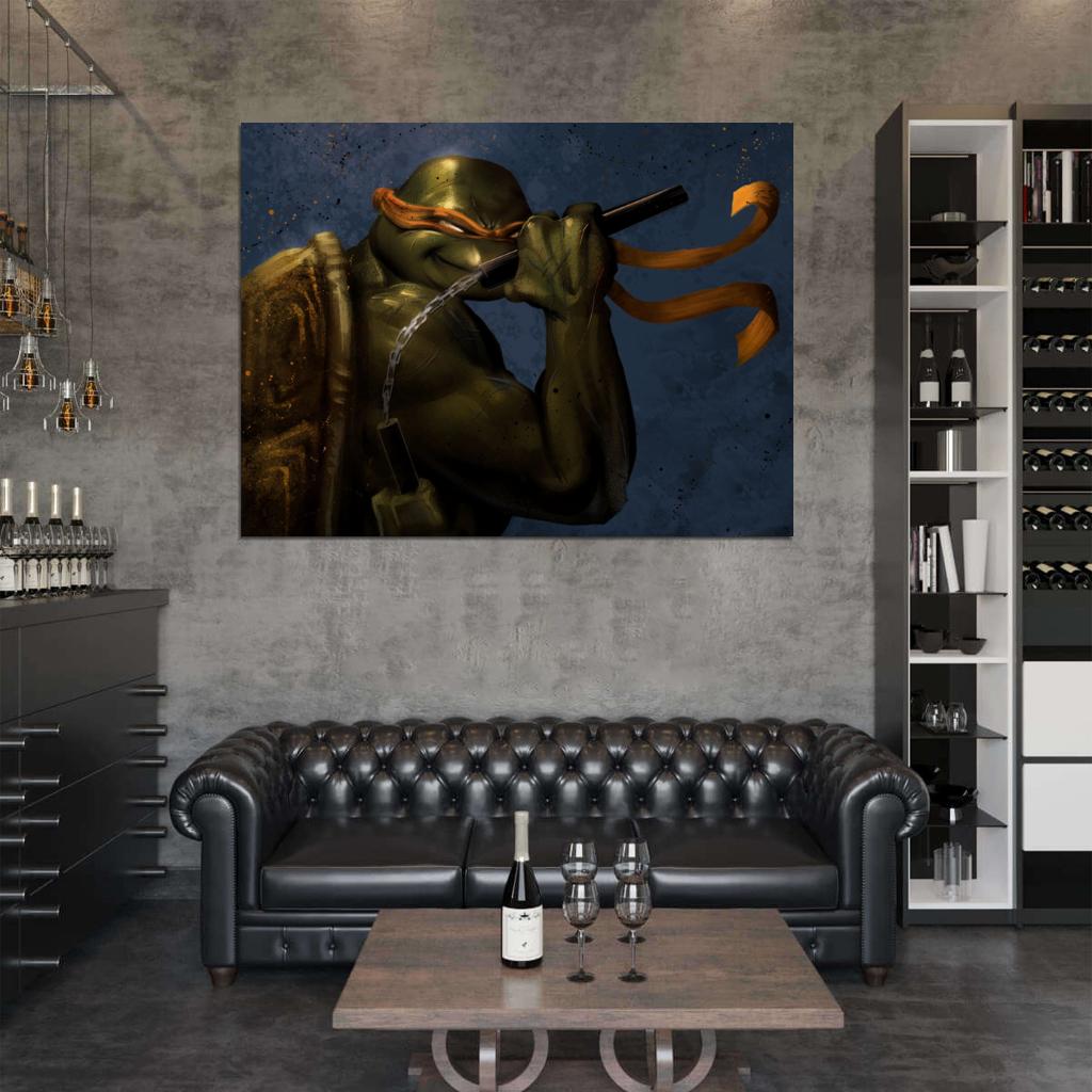 Michelangelo Dark Angry Teenage Mutant Ninja Turtles TMNT Art Wall Art Print Poster
