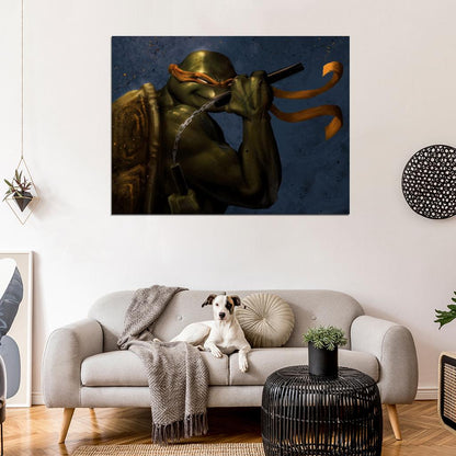 Michelangelo Dark Angry Teenage Mutant Ninja Turtles TMNT Art Wall Art Print Poster