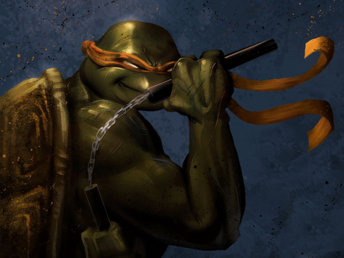 Michelangelo Dark Angry Teenage Mutant Ninja Turtles TMNT Art Wall Art Print Poster