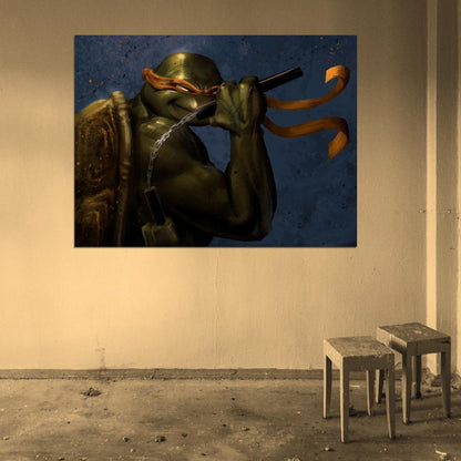 Michelangelo Dark Angry Teenage Mutant Ninja Turtles TMNT Art Wall Art Print Poster