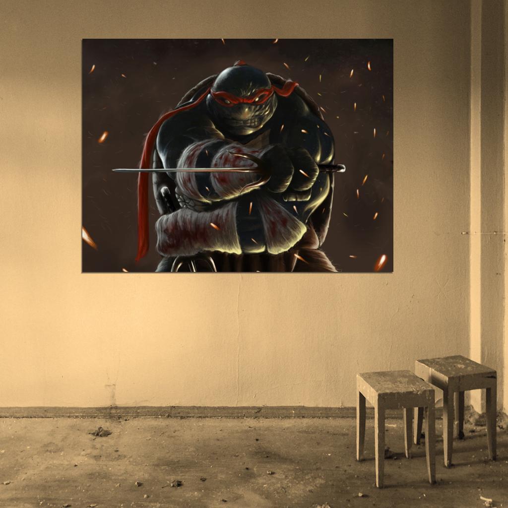 Raphael Dark Angry Teenage Mutant Ninja Turtles TMNT Art Wall Art Print Poster
