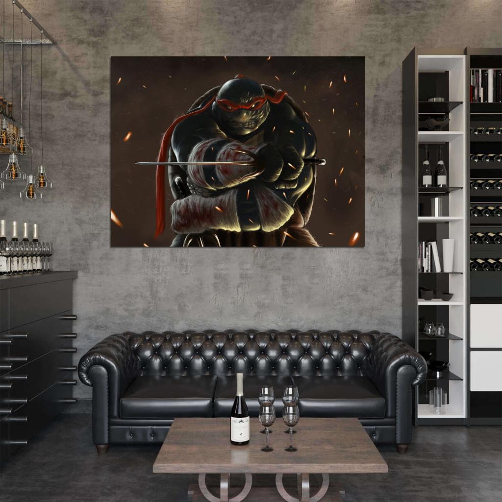 Raphael Dark Angry Teenage Mutant Ninja Turtles TMNT Art Wall Art Print Poster
