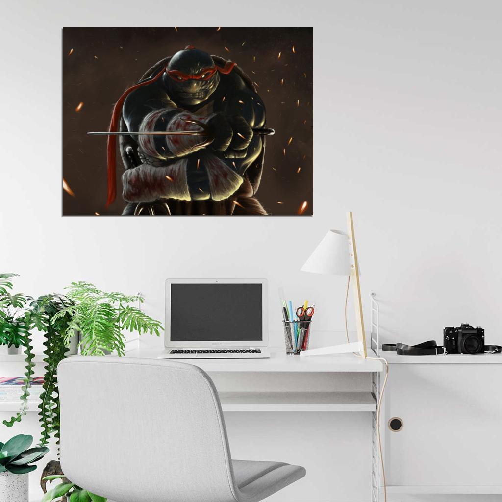 Raphael Dark Angry Teenage Mutant Ninja Turtles TMNT Art Wall Art Print Poster