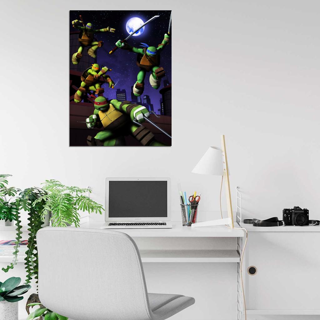 Teenage Mutant Ninja Turtles Nickelodeon 2012 TV Series Kids TMNT Art Wall Art Print Poster