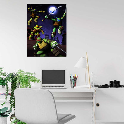 Teenage Mutant Ninja Turtles Nickelodeon 2012 TV Series Kids TMNT Art Wall Art Print Poster