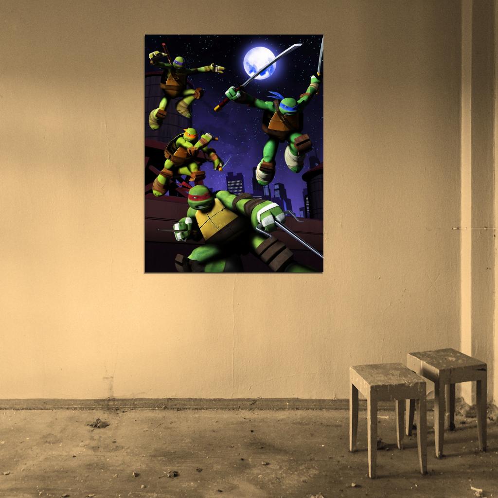 Teenage Mutant Ninja Turtles Nickelodeon 2012 TV Series Kids TMNT Art Wall Art Print Poster