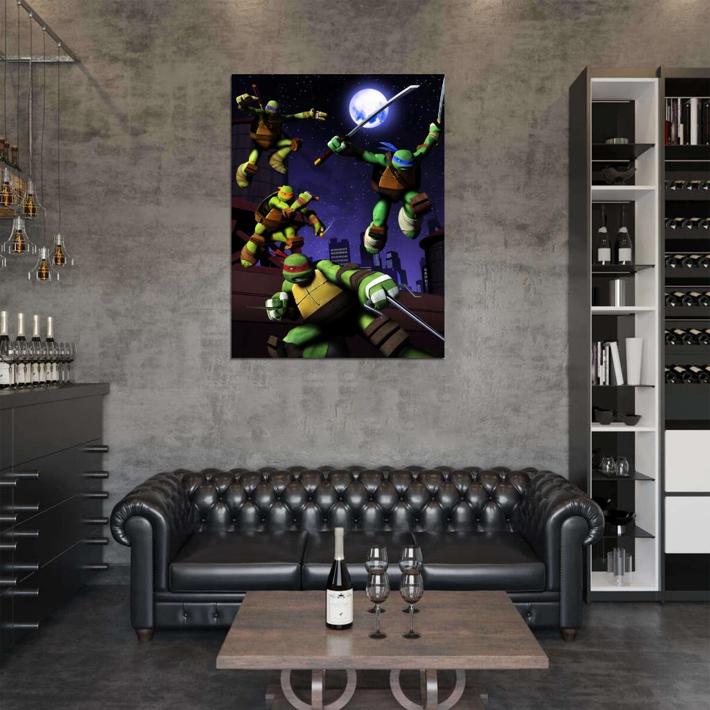 Teenage Mutant Ninja Turtles Nickelodeon 2012 TV Series Kids TMNT Art Wall Art Print Poster