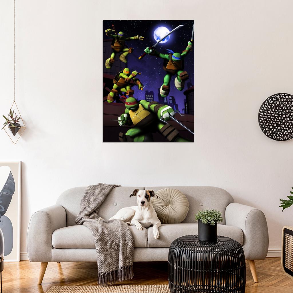 Teenage Mutant Ninja Turtles Nickelodeon 2012 TV Series Kids TMNT Art Wall Art Print Poster