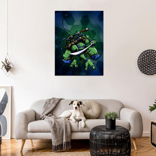 Leonardo Teenage Mutant Ninja Turtles TMNT Art Wall Art Print Poster