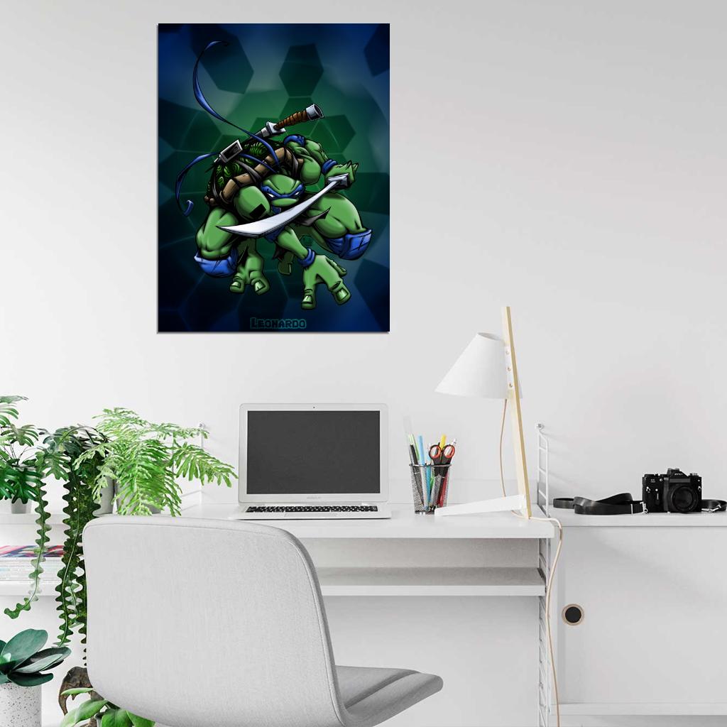 Leonardo Teenage Mutant Ninja Turtles TMNT Art Wall Art Print Poster