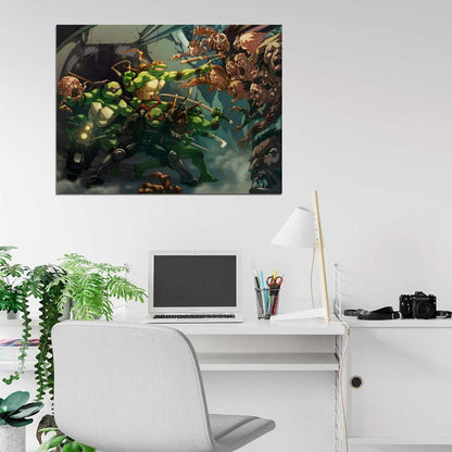 Teenage Mutant Ninja Turtles Villains Characters Zombies Cool Art Wall Art Print Poster
