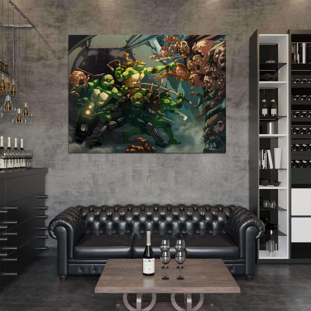 Teenage Mutant Ninja Turtles Villains Characters Zombies Cool Art Wall Art Print Poster