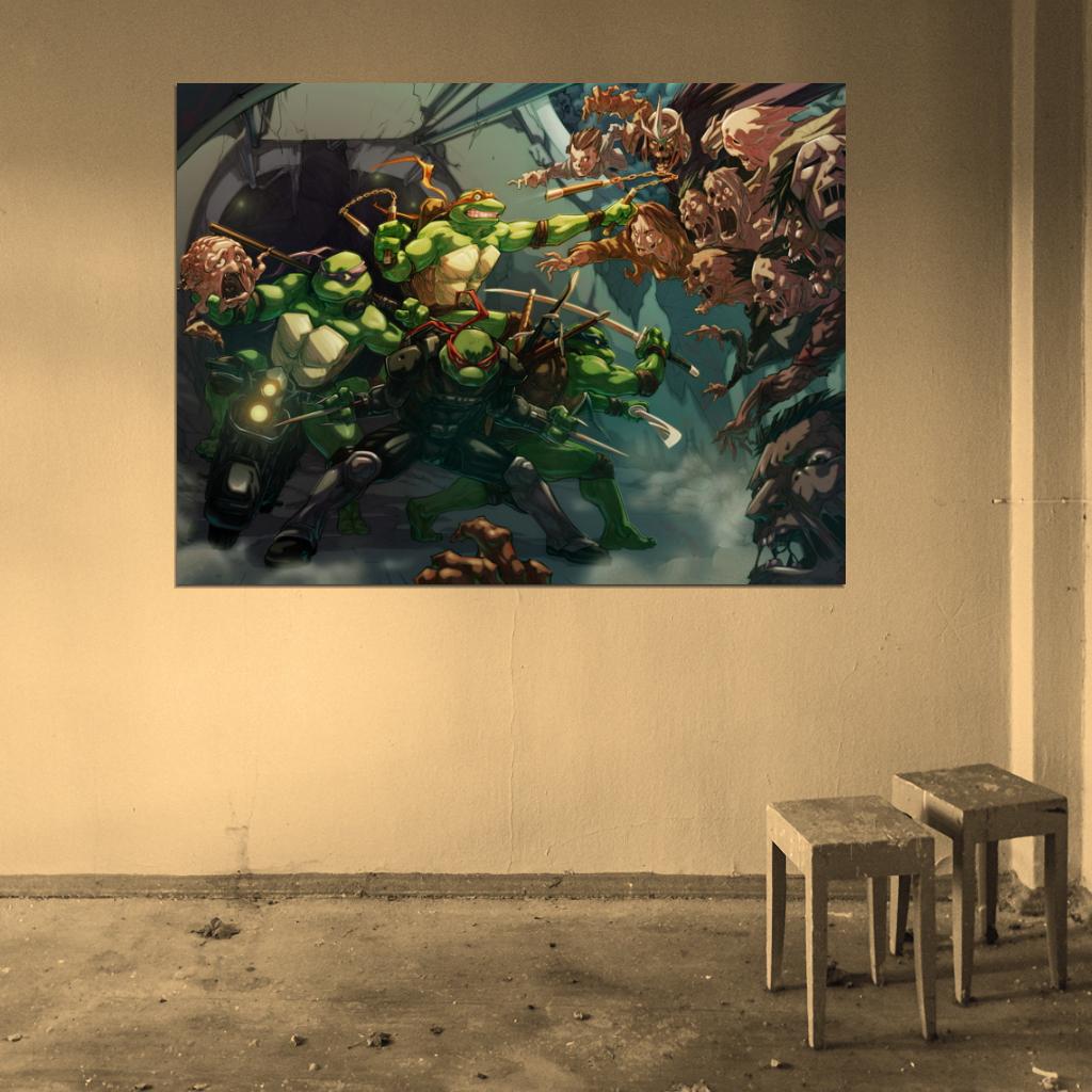 Teenage Mutant Ninja Turtles Villains Characters Zombies Cool Art Wall Art Print Poster