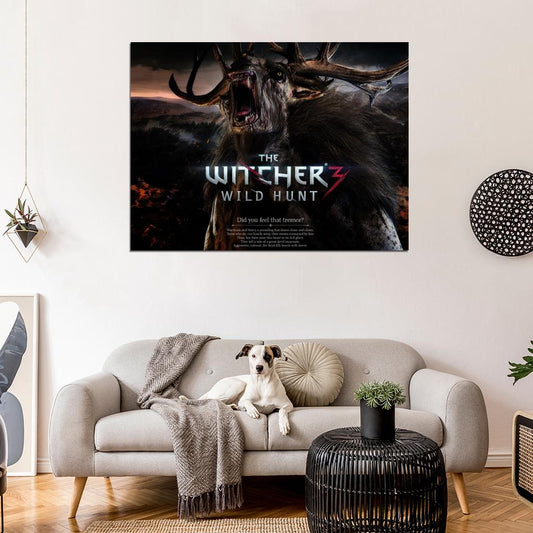 The Witcher 3 Wild Hunt Monster Deer Game Art Wall Art Print Poster