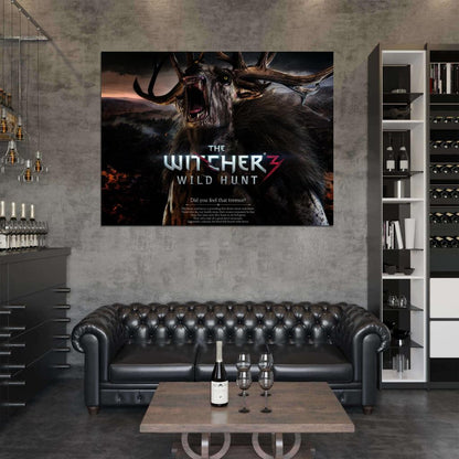 The Witcher 3 Wild Hunt Monster Deer Game Art Wall Art Print Poster