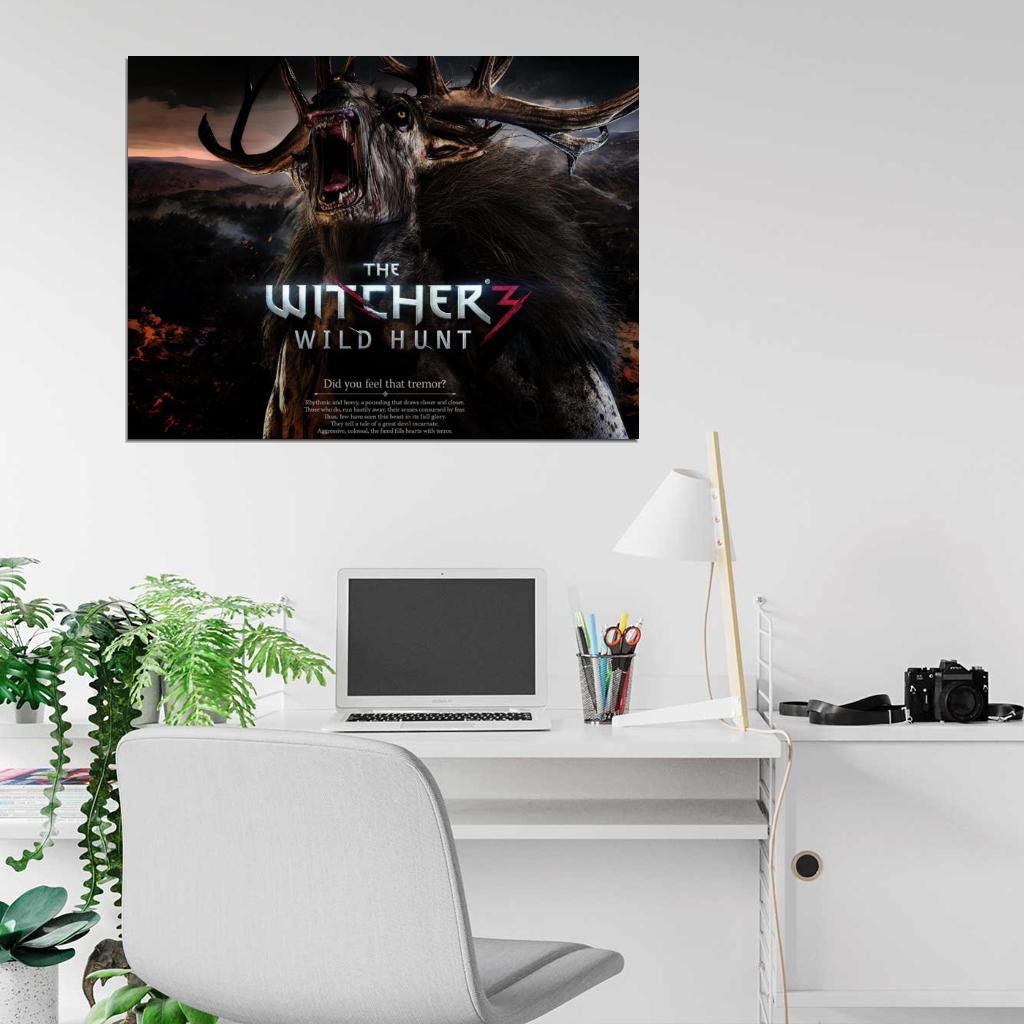 The Witcher 3 Wild Hunt Monster Deer Game Art Wall Art Print Poster