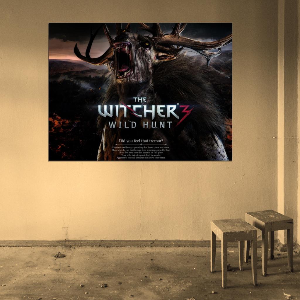 The Witcher 3 Wild Hunt Monster Deer Game Art Wall Art Print Poster