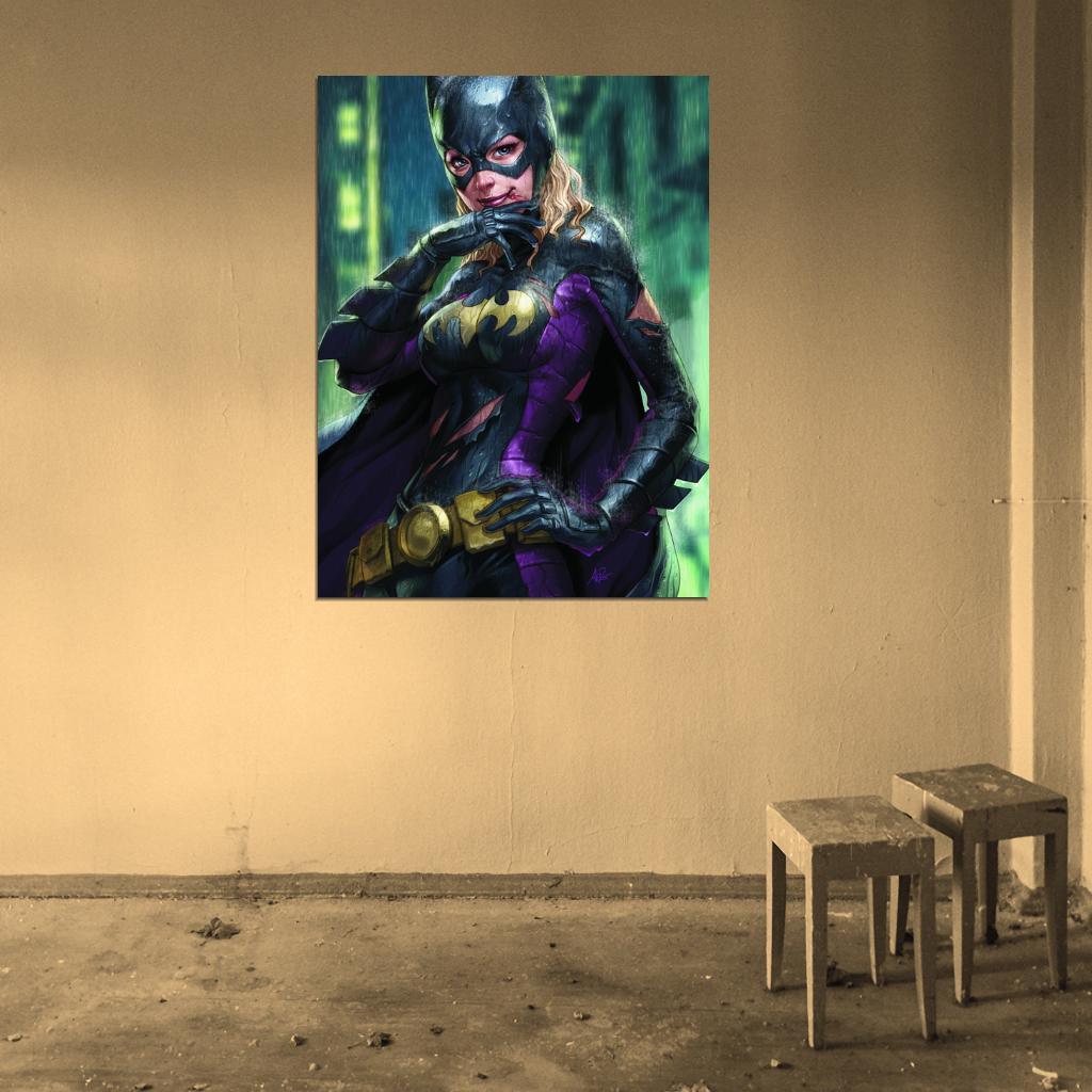 Batgirl Rain Hot Awesome Painting Art Wall Art Print Poster