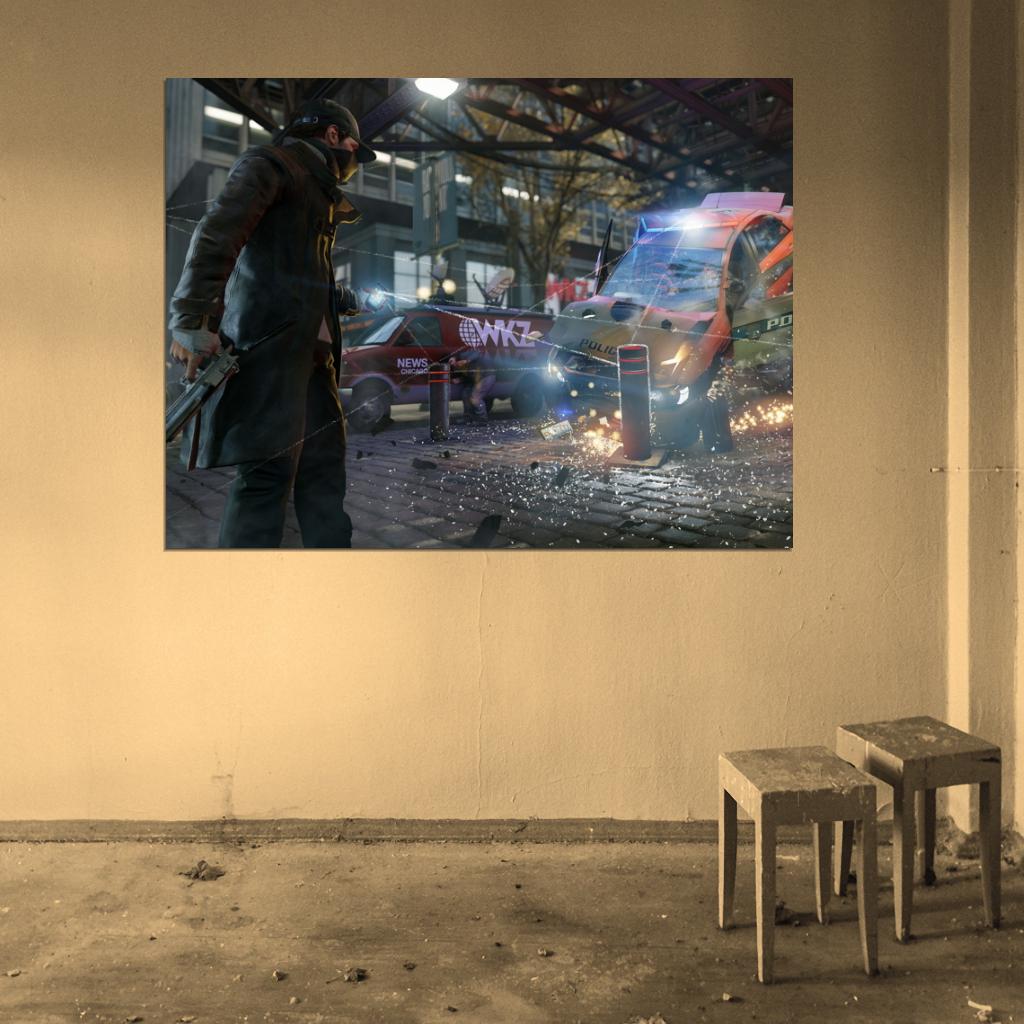 Watch Dogs Aiden Pearce Car Crash Video Game Art Wall Art Print Poster