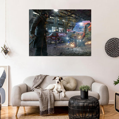 Watch Dogs Aiden Pearce Car Crash Video Game Art Wall Art Print Poster