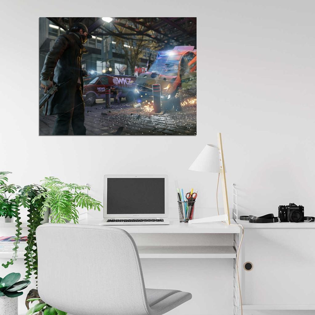 Watch Dogs Aiden Pearce Car Crash Video Game Art Wall Art Print Poster