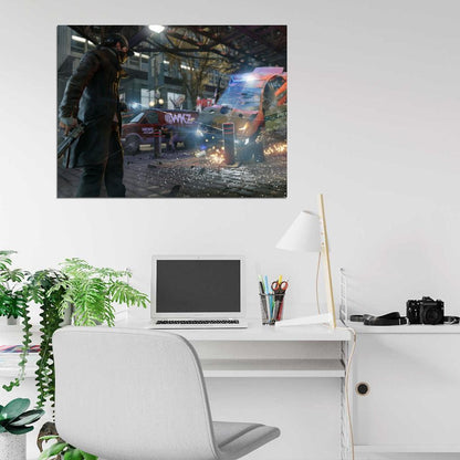 Watch Dogs Aiden Pearce Car Crash Video Game Art Wall Art Print Poster