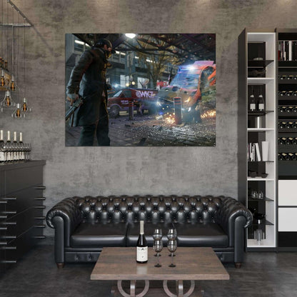 Watch Dogs Aiden Pearce Car Crash Video Game Art Wall Art Print Poster