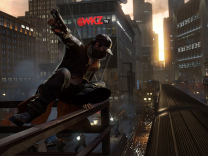 Watch Dogs Aiden Pearce Jump Train Video Game Art Wall Art Print Poster