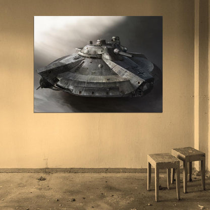 World War II German UFO Flying Saucer WW2 Art Wall Art Print Poster