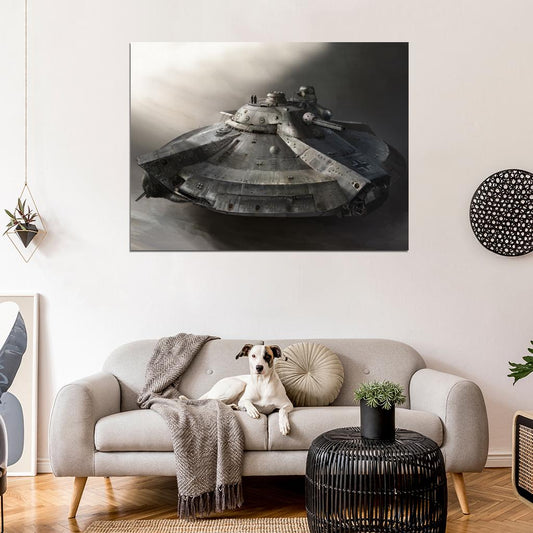 World War II German UFO Flying Saucer WW2 Art Wall Art Print Poster