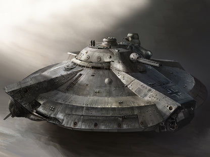 World War II German UFO Flying Saucer WW2 Art Wall Art Print Poster