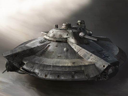 World War II German UFO Flying Saucer WW2 Art Wall Art Print Poster