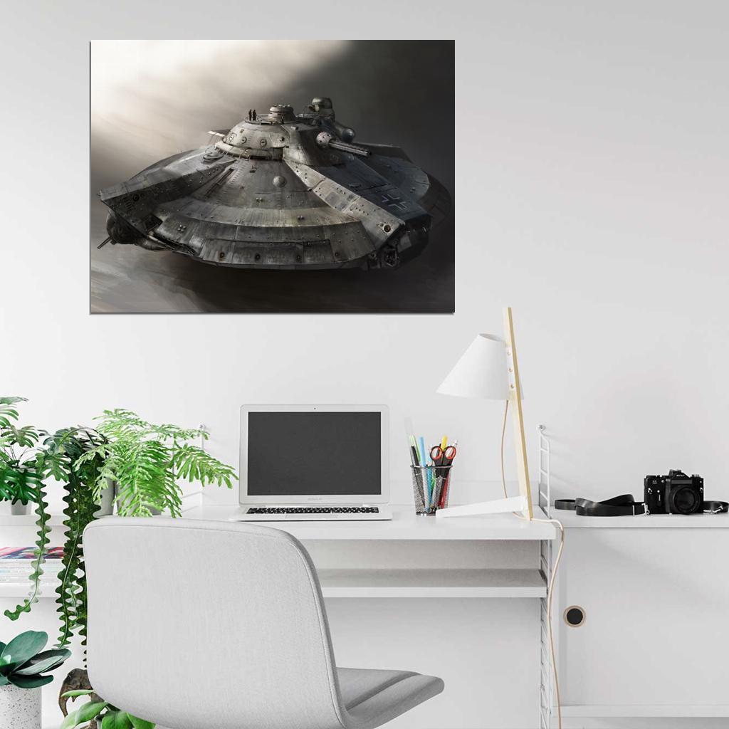 World War II German UFO Flying Saucer WW2 Art Wall Art Print Poster