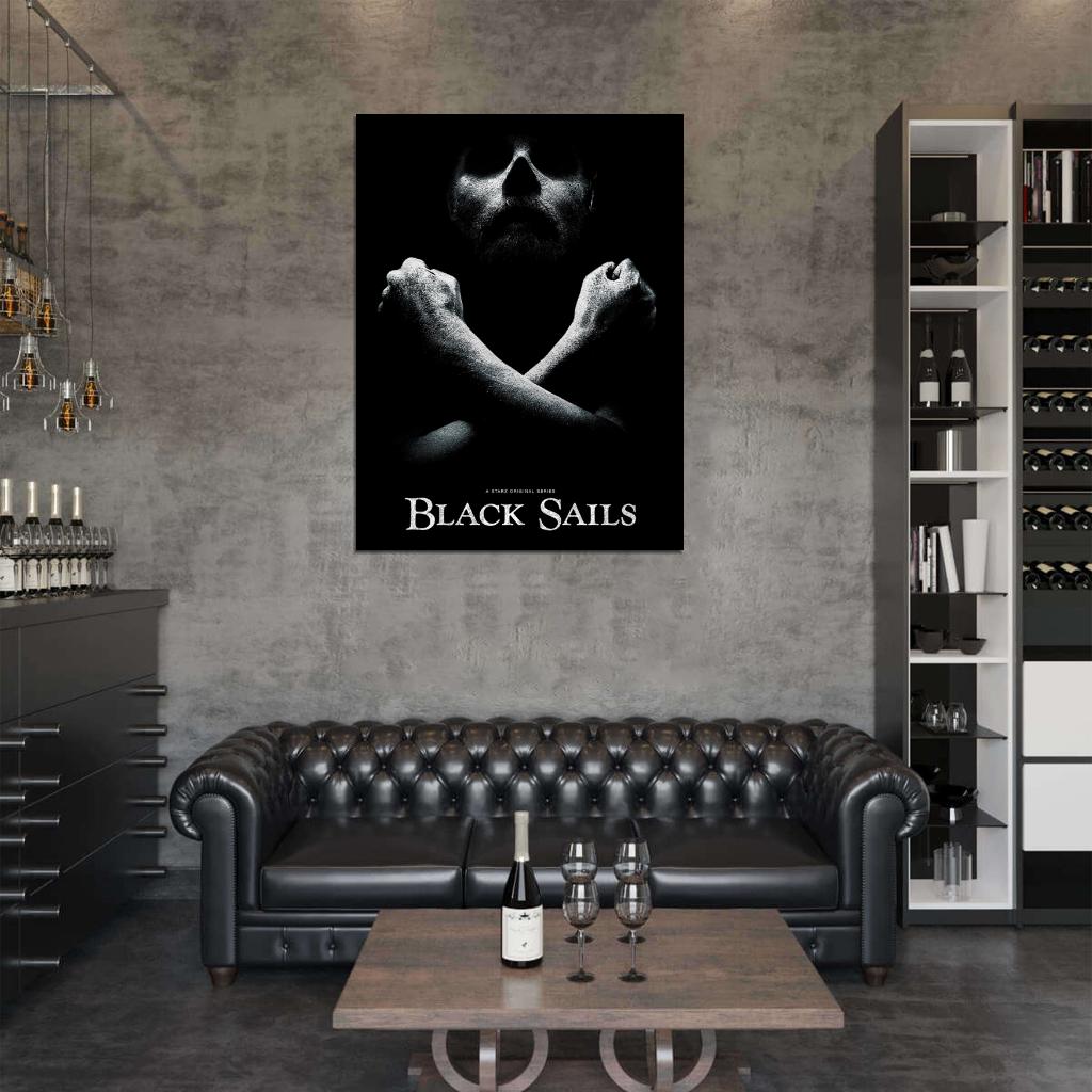 Black Sails BW TV Series Wall Art Print Poster