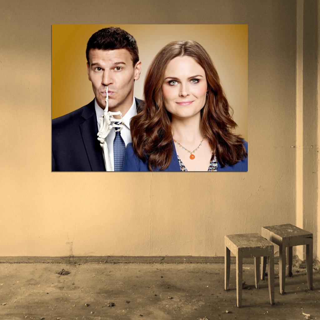 Bones Emily Deschanel David Boreanaz TV Series Wall Art Print Poster