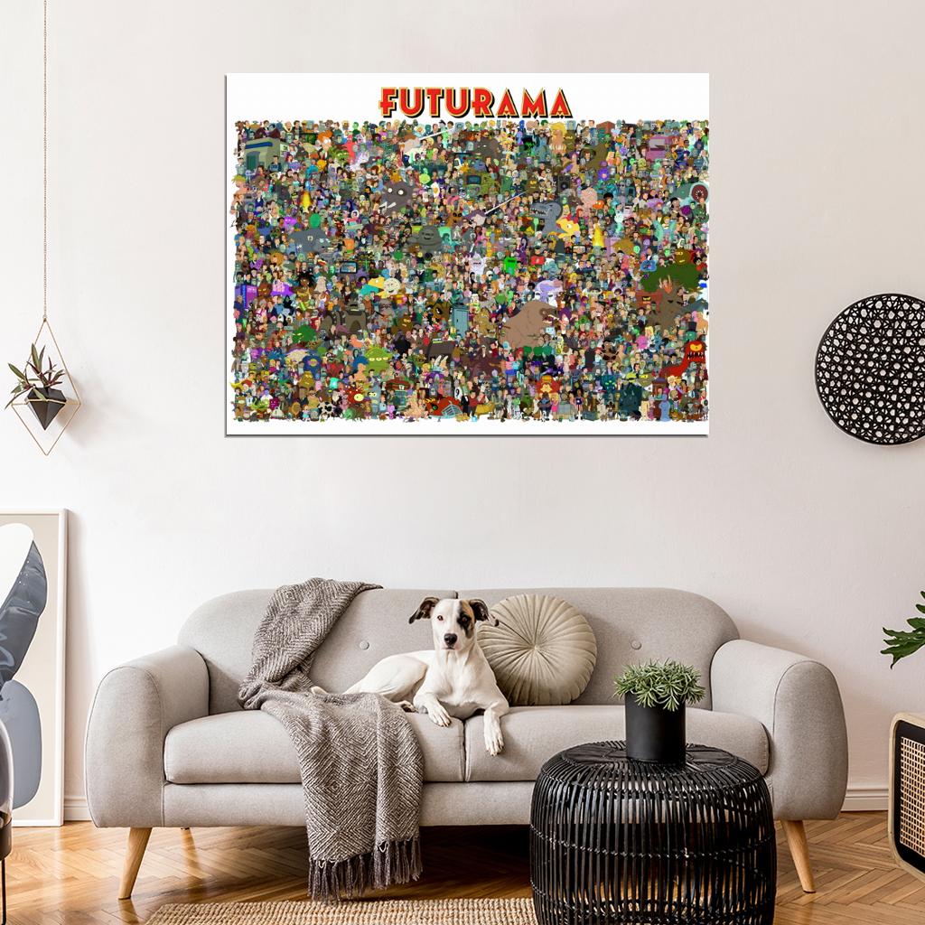 Futurama Characters Cast Amazing TV Series Wall Art Print Poster