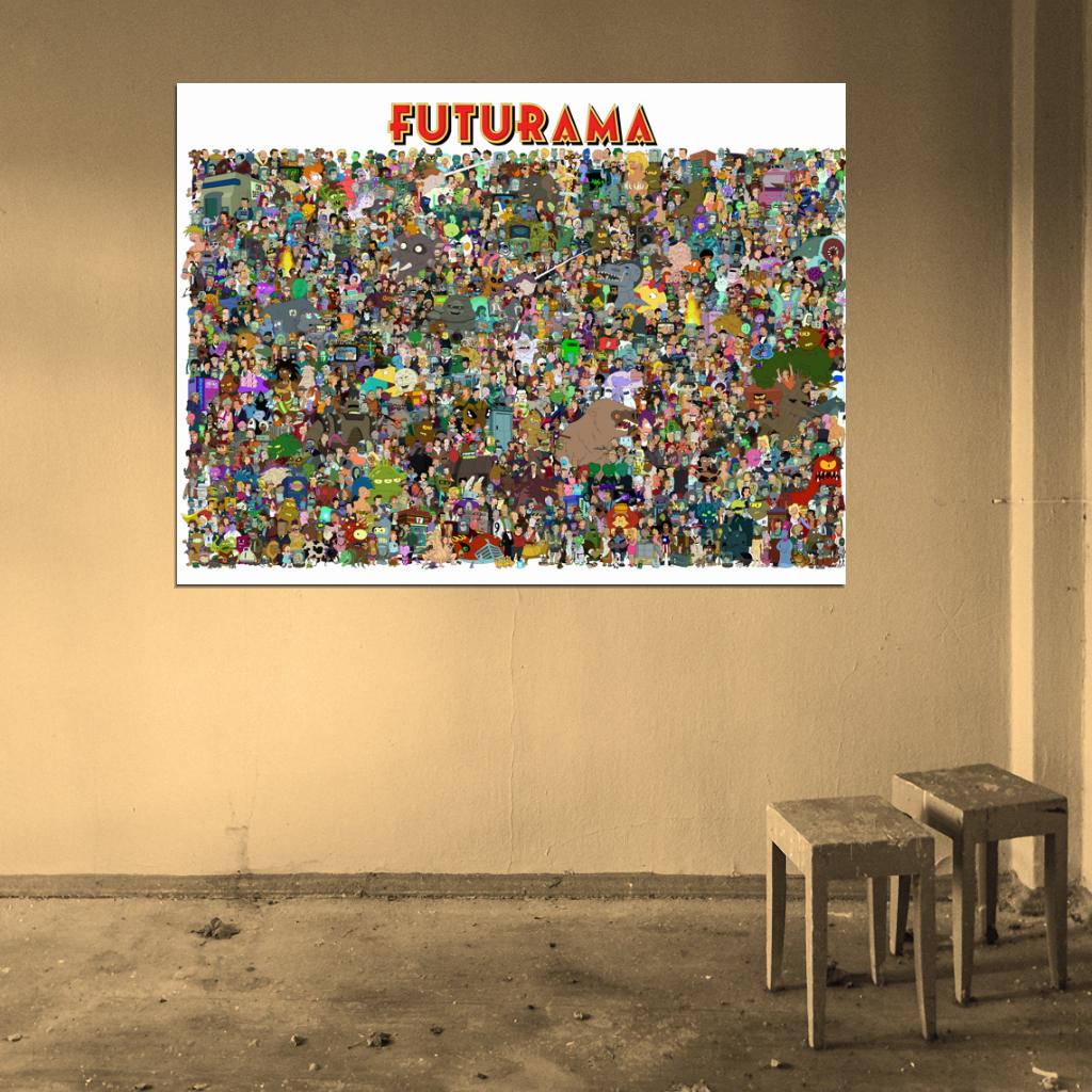 Futurama Characters Cast Amazing TV Series Wall Art Print Poster