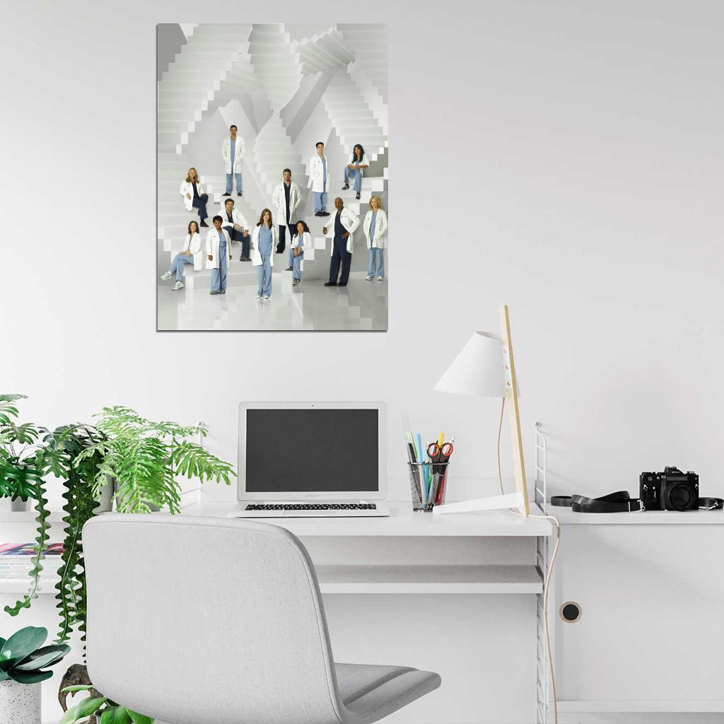 Grey's Anatomy Cast Characters TV Series Wall Art Print Poster