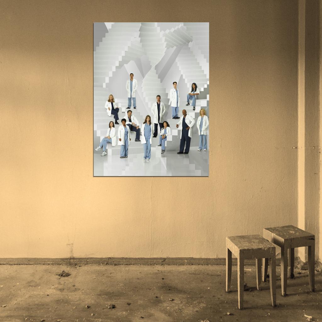 Grey's Anatomy Cast Characters TV Series Wall Art Print Poster