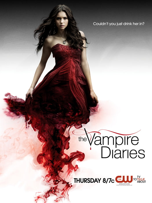 The Vampire Diaries Nina Dobrev Red Dress TV Series Wall Art Print Poster