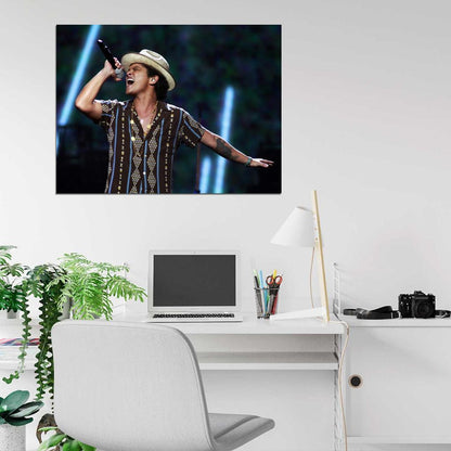 Bruno Mars Pop R&B Singer Music Art Wall Art Print Poster