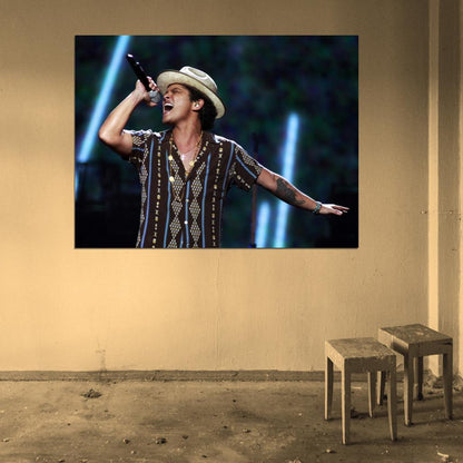 Bruno Mars Pop R&B Singer Music Art Wall Art Print Poster