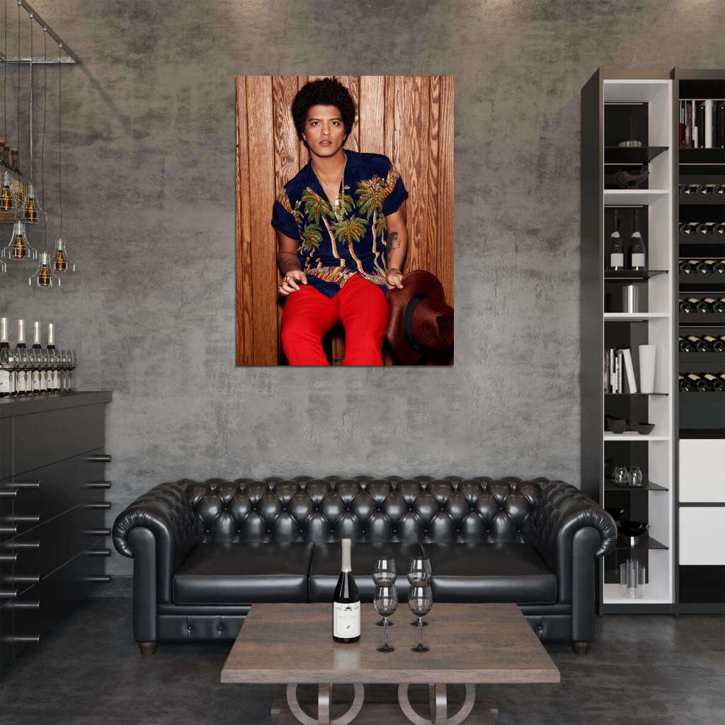 Bruno Mars Pop Singer Music Art Wall Art Print Poster