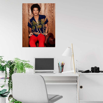 Bruno Mars Pop Singer Music Art Wall Art Print Poster