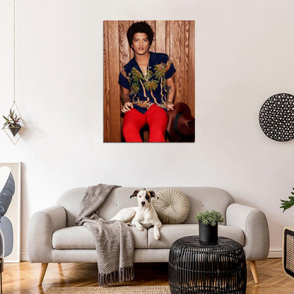 Bruno Mars Pop Singer Music Art Wall Art Print Poster